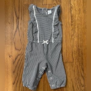 Baby girl, black and white striped romper (3months)